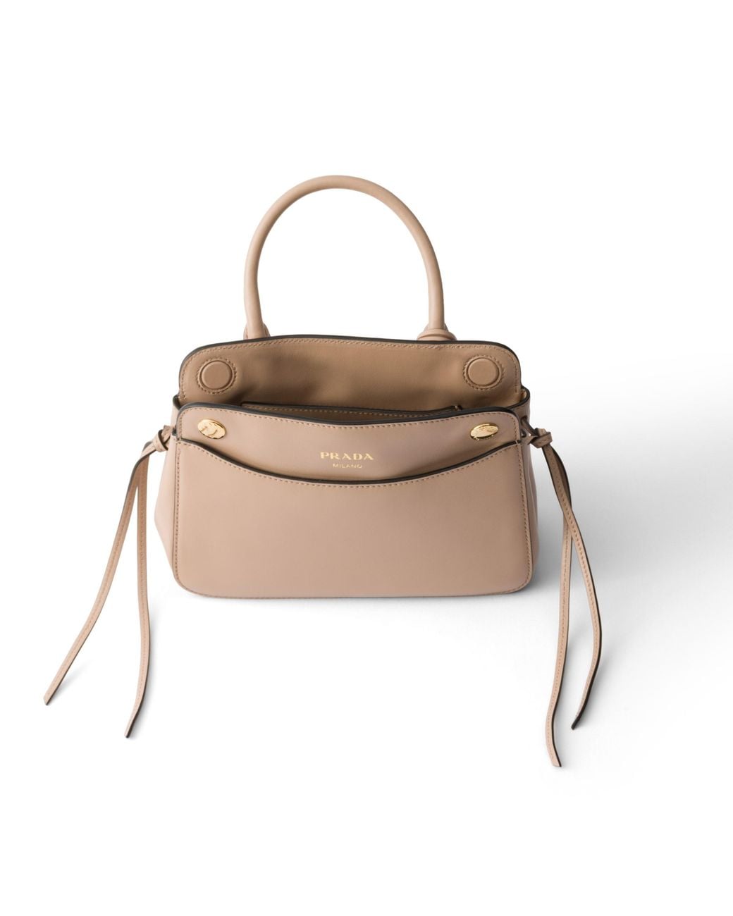 Prada Natural Carry Mini Leather Handbag, Cameo