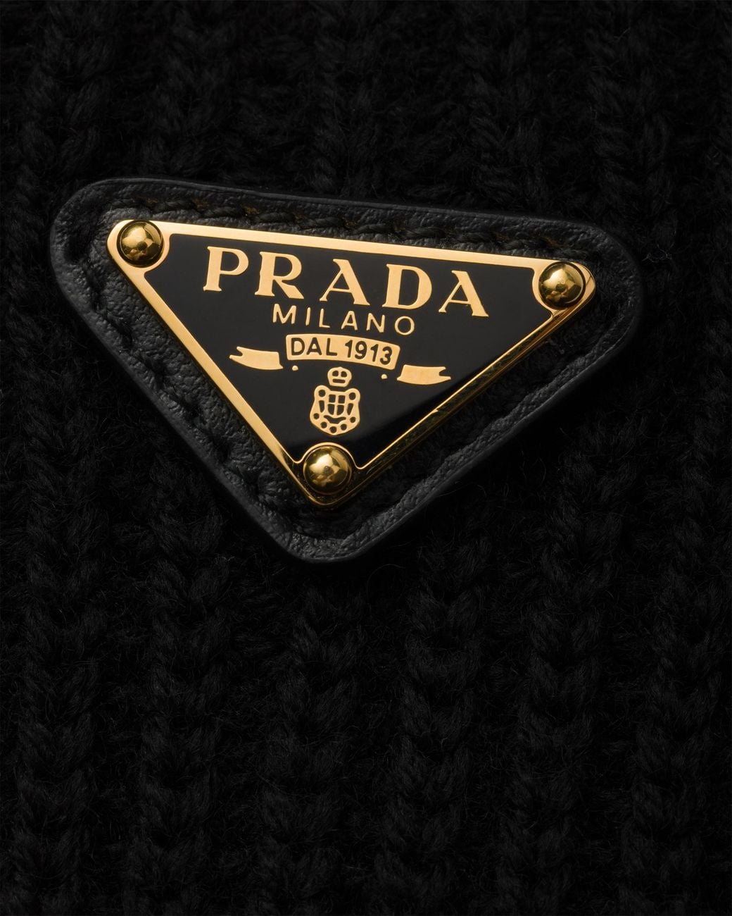 Prada Black Wool Knit Gloves