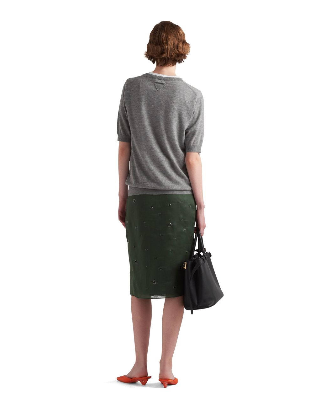 Prada Gray Cashmere Crew-neck Sweater