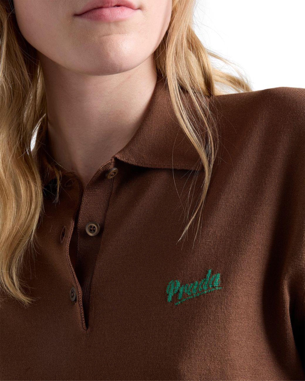 Prada Brown Silk Polo Shirt
