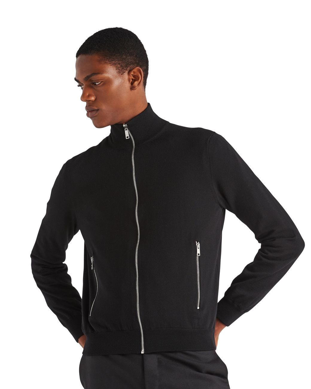 Prada Black Reversible Brand-Plaque Wool And Nylon Jacket for men