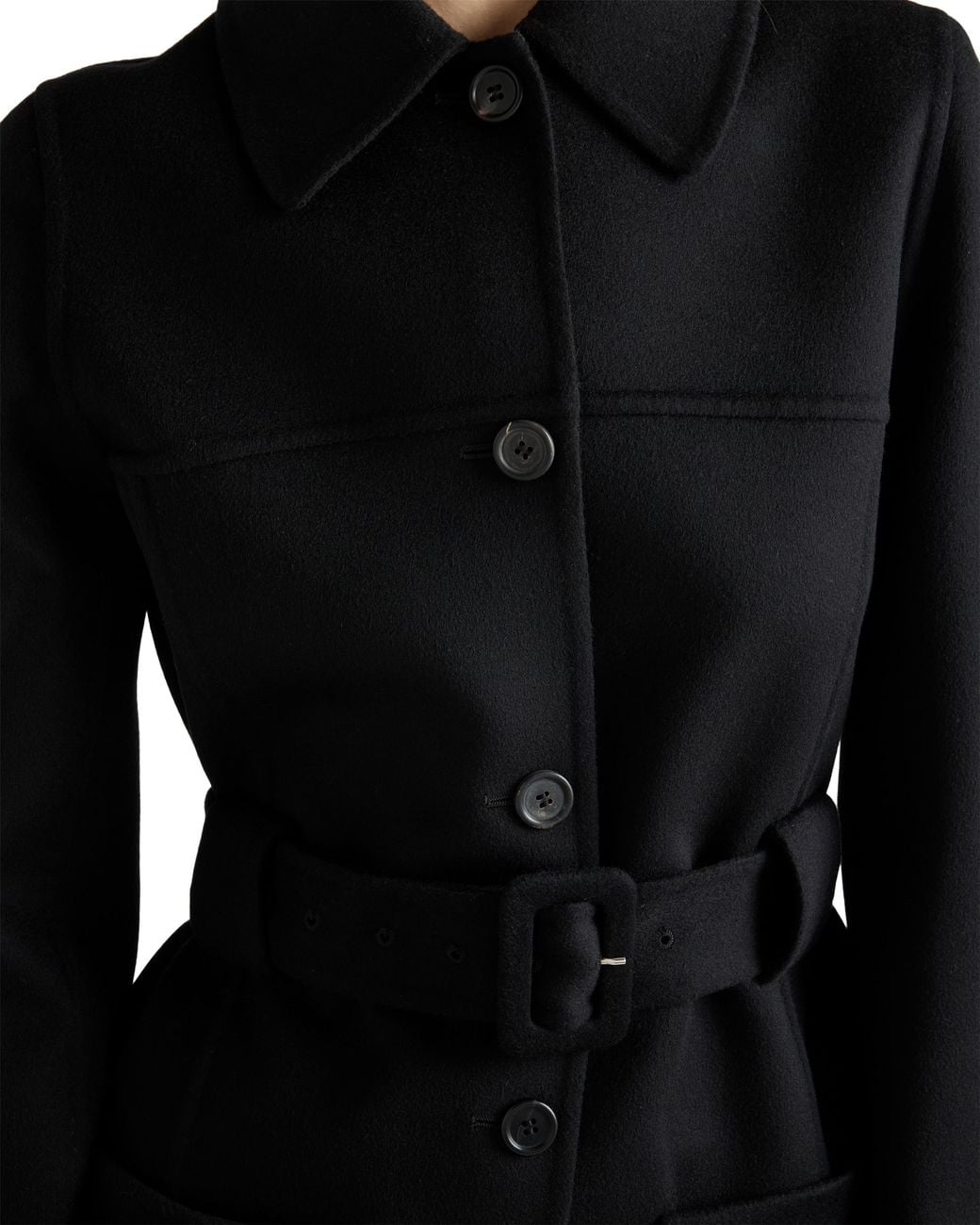 Prada Black Single-Breasted Double Cloth Caban Jacket