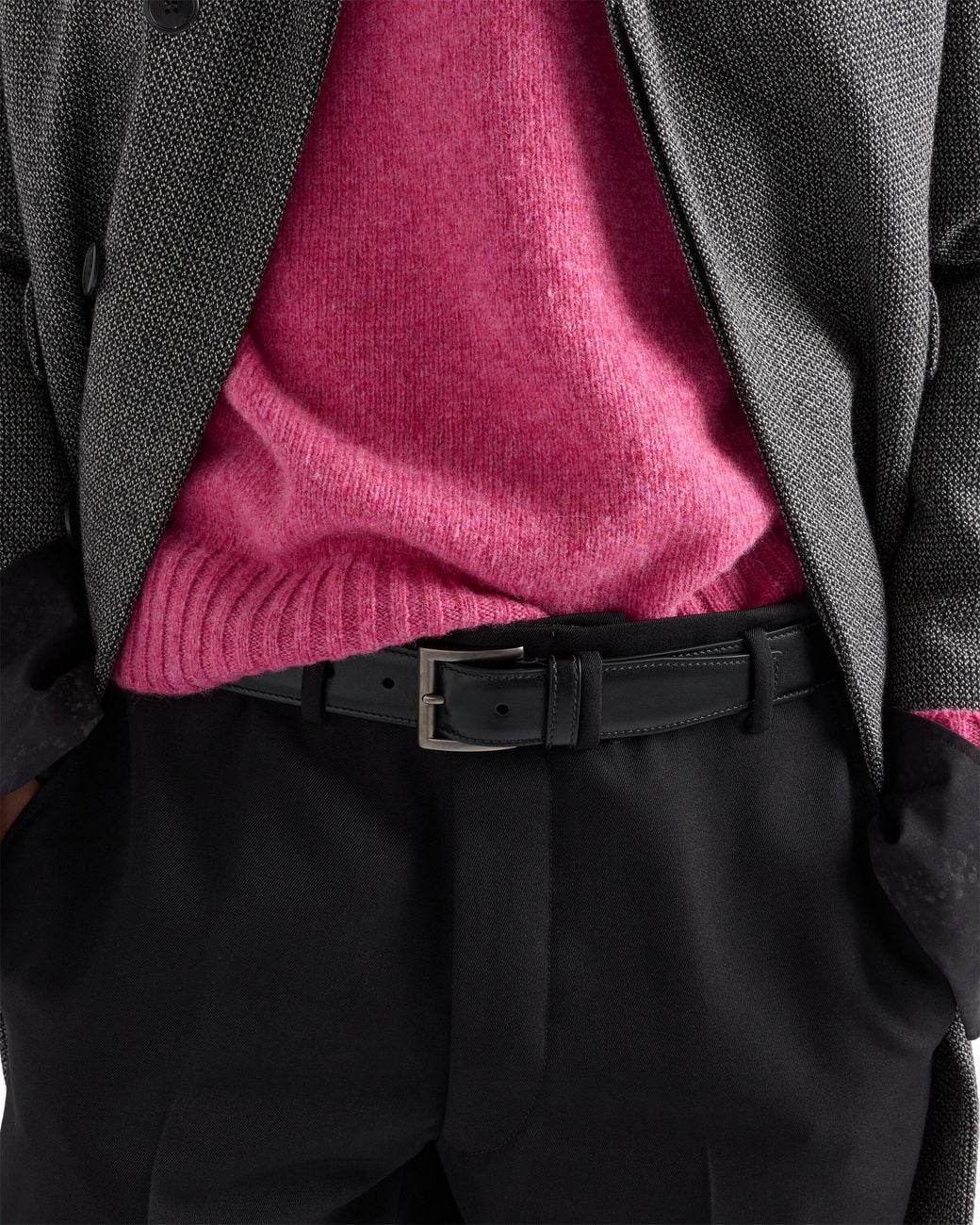 Prada Black Leather Belt for men