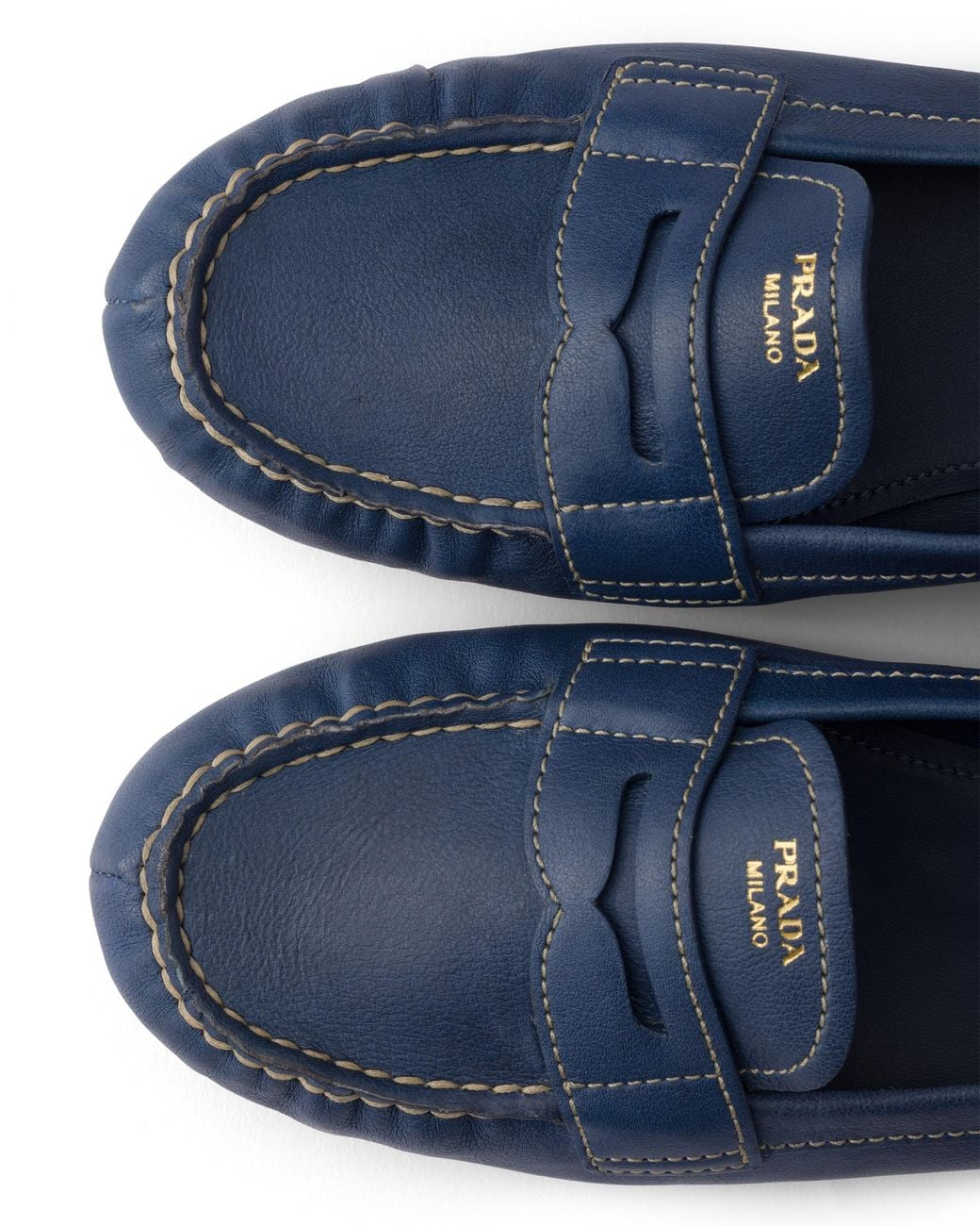 Prada Blue Leather Loafers