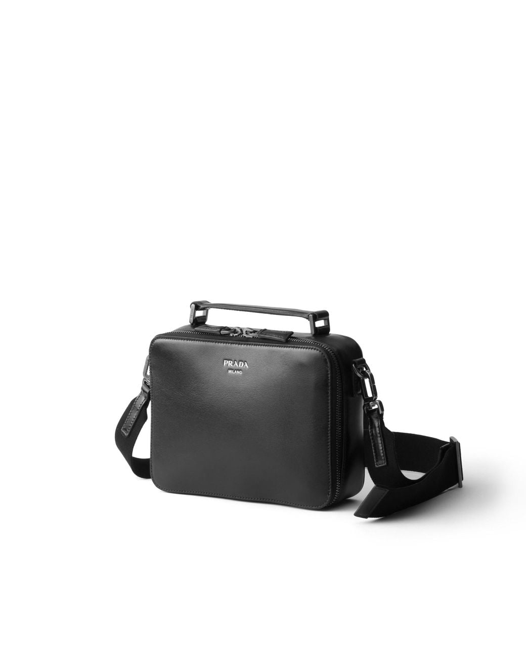 Prada Black Brique Leather Bag for men