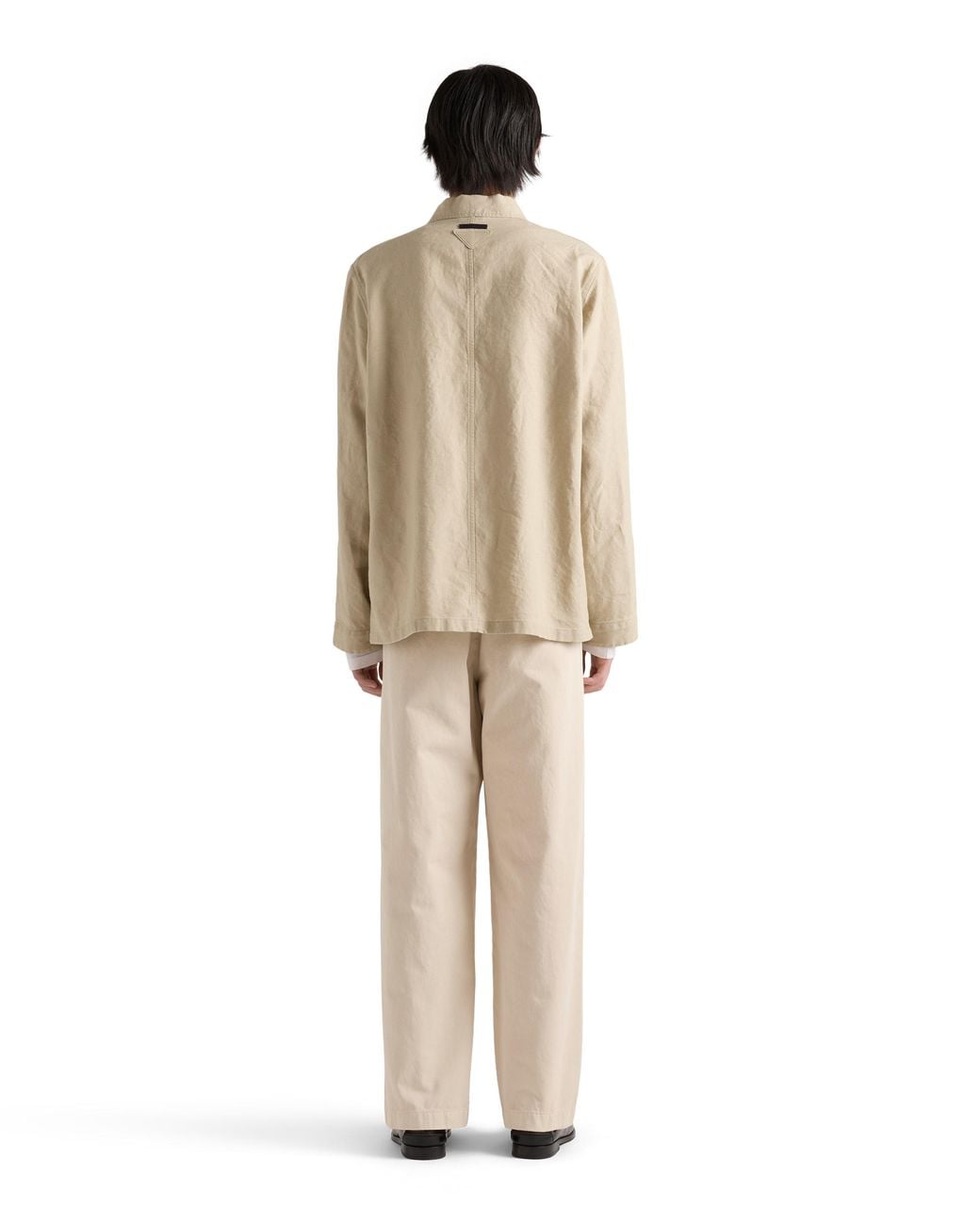 Prada Natural Single-Breasted Linen Jacket for men