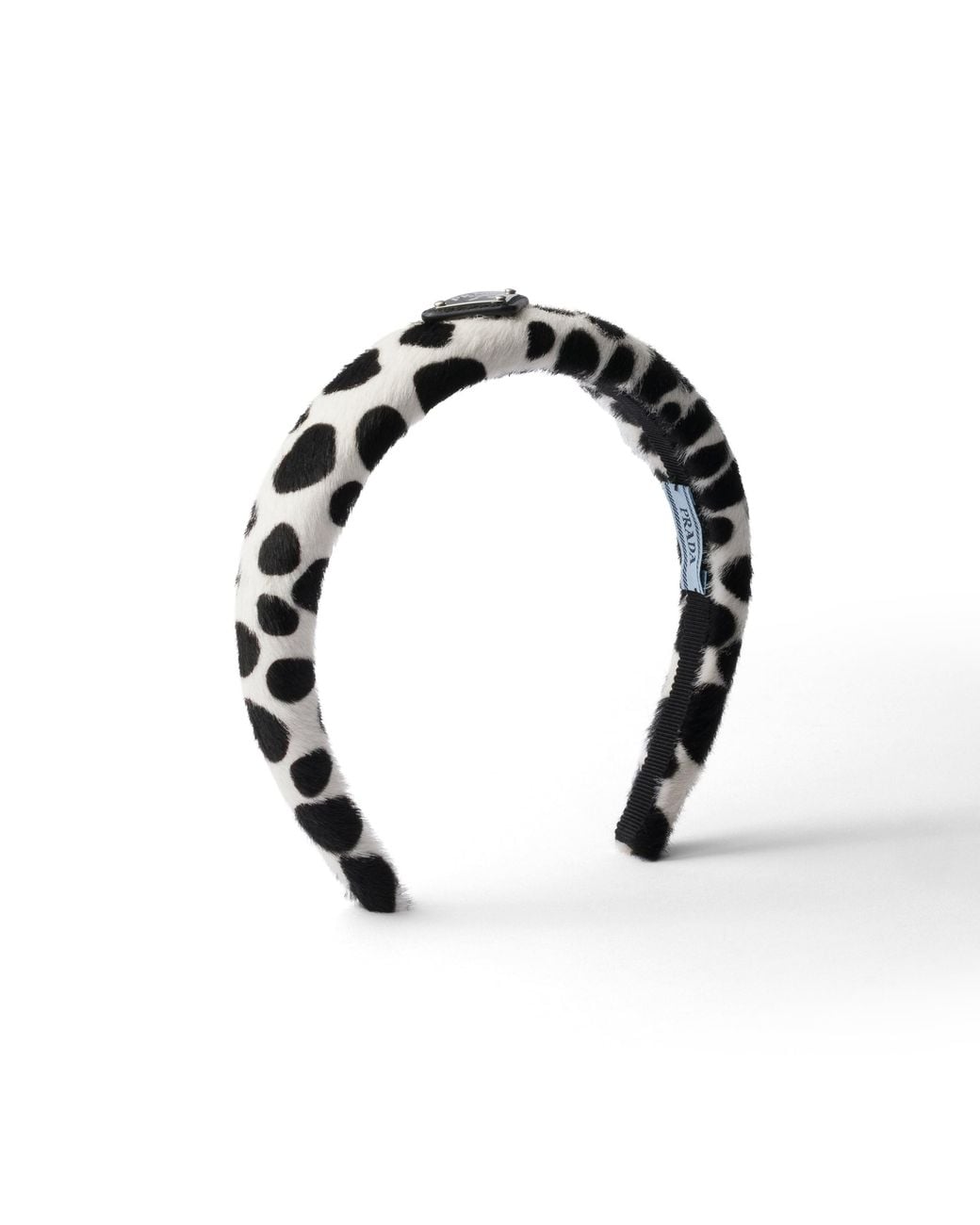 Prada White Printed Calf Hair Headband