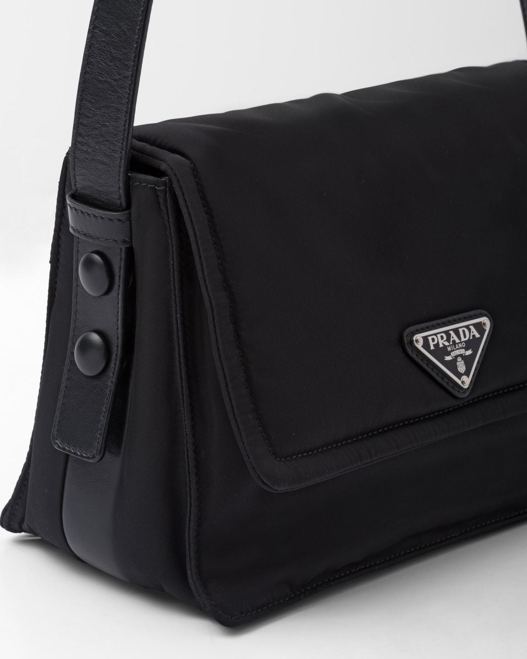 Prada Black Traveller Small Padded Re-Nylon Shoulder Bag