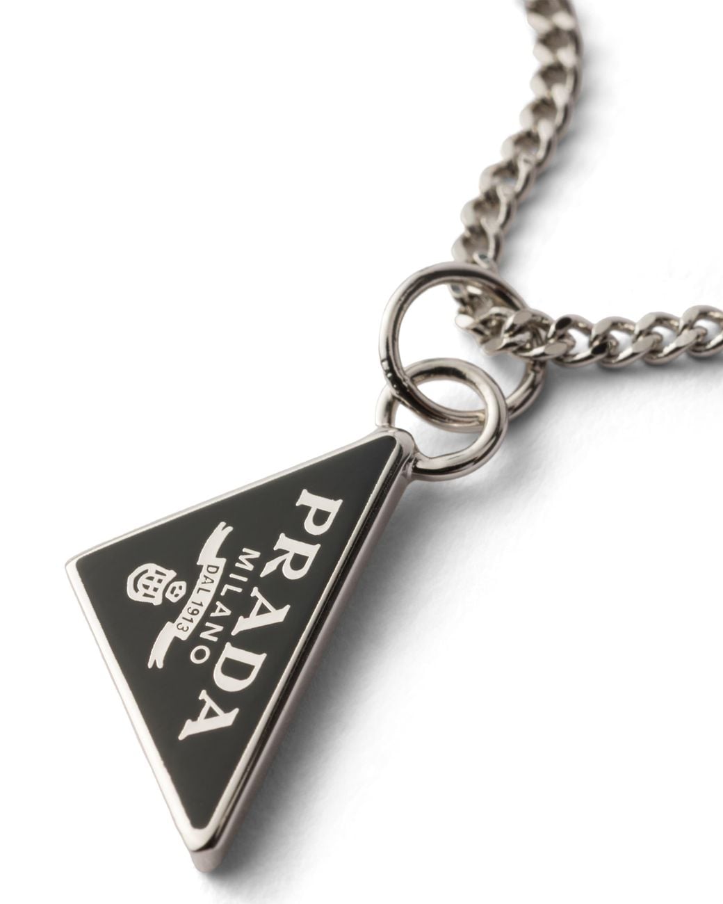 Prada Metallic Enameled Metal Necklace for men