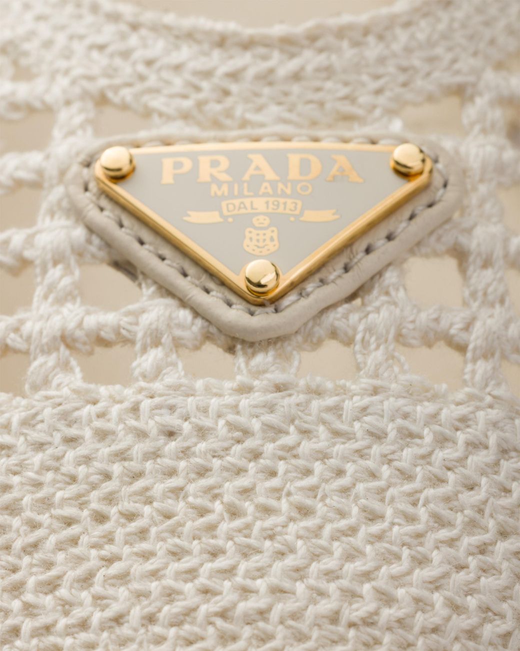 Prada White Crochet Ballerinas