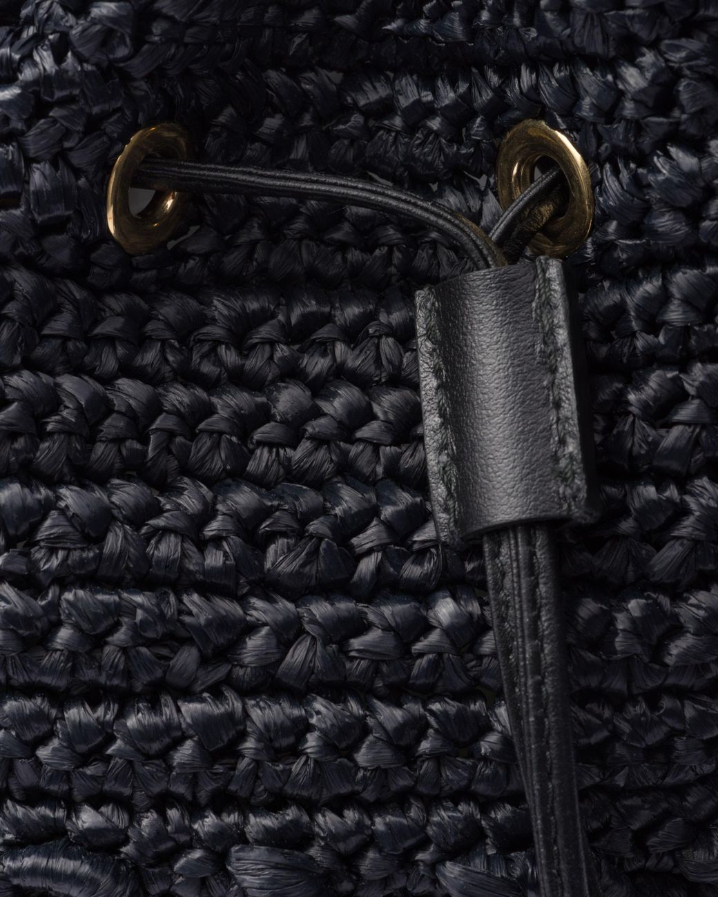 ショルダーバッグ・ポシェット PRADA BLACK CROCHET MINI BUCKET BAG Black Crochet Mini Bucket Bag | PRADA