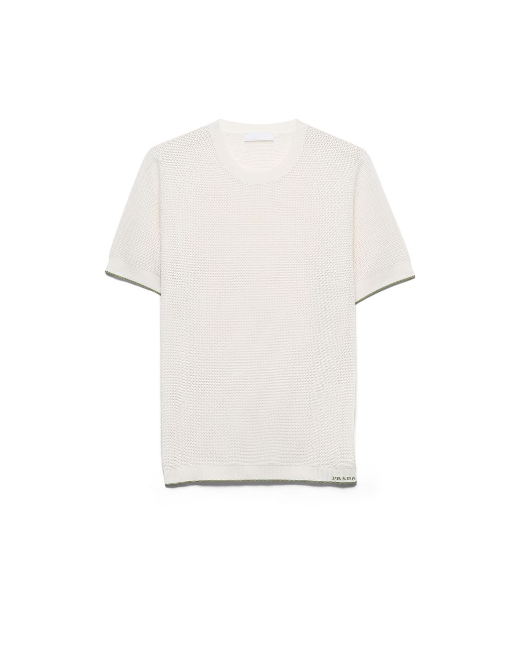 Prada White Silk And Cotton Crew-Neck Sweater for men