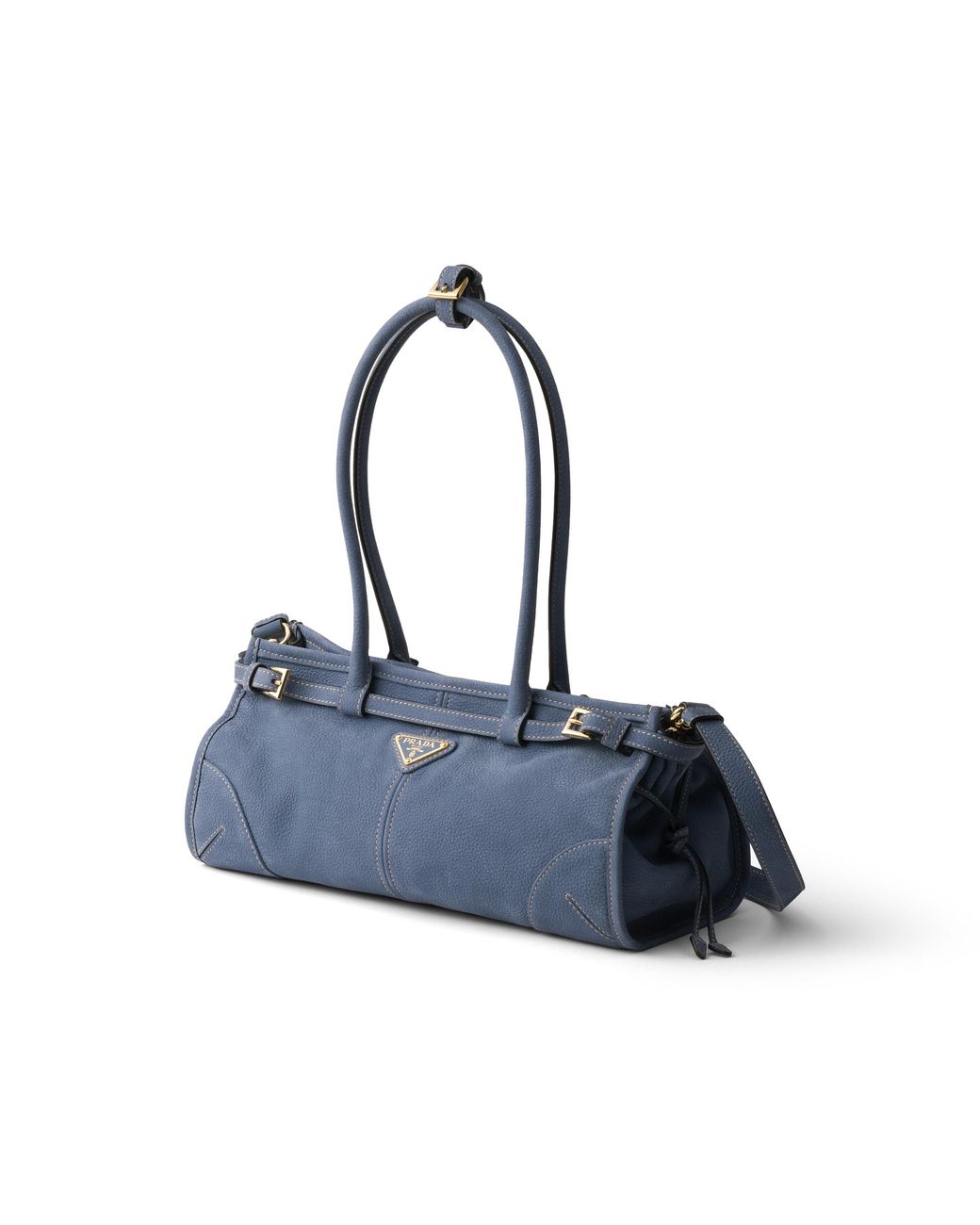 Prada Blue Bonnie Medium Nubuck Leather Handbag