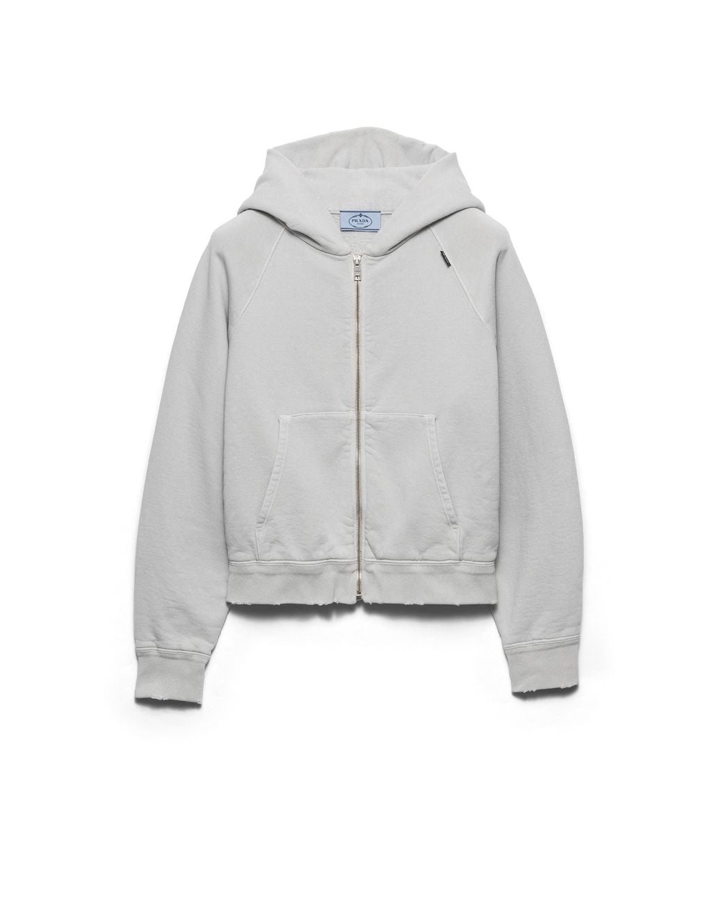 Prada Gray Cotton Hoodie Jacket