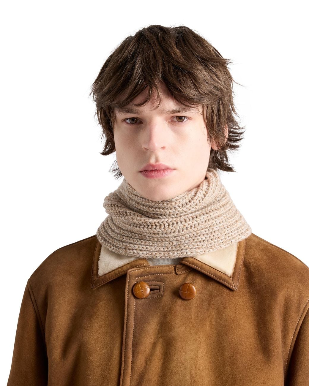 Prada White Wool And Cashmere Scarf for men