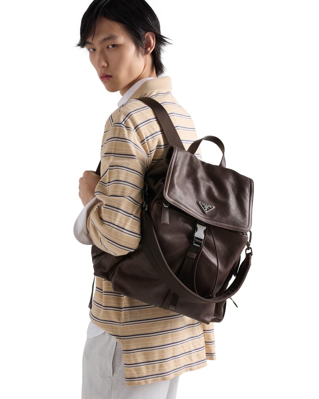 Prada Black Explore Leather Backpack for men