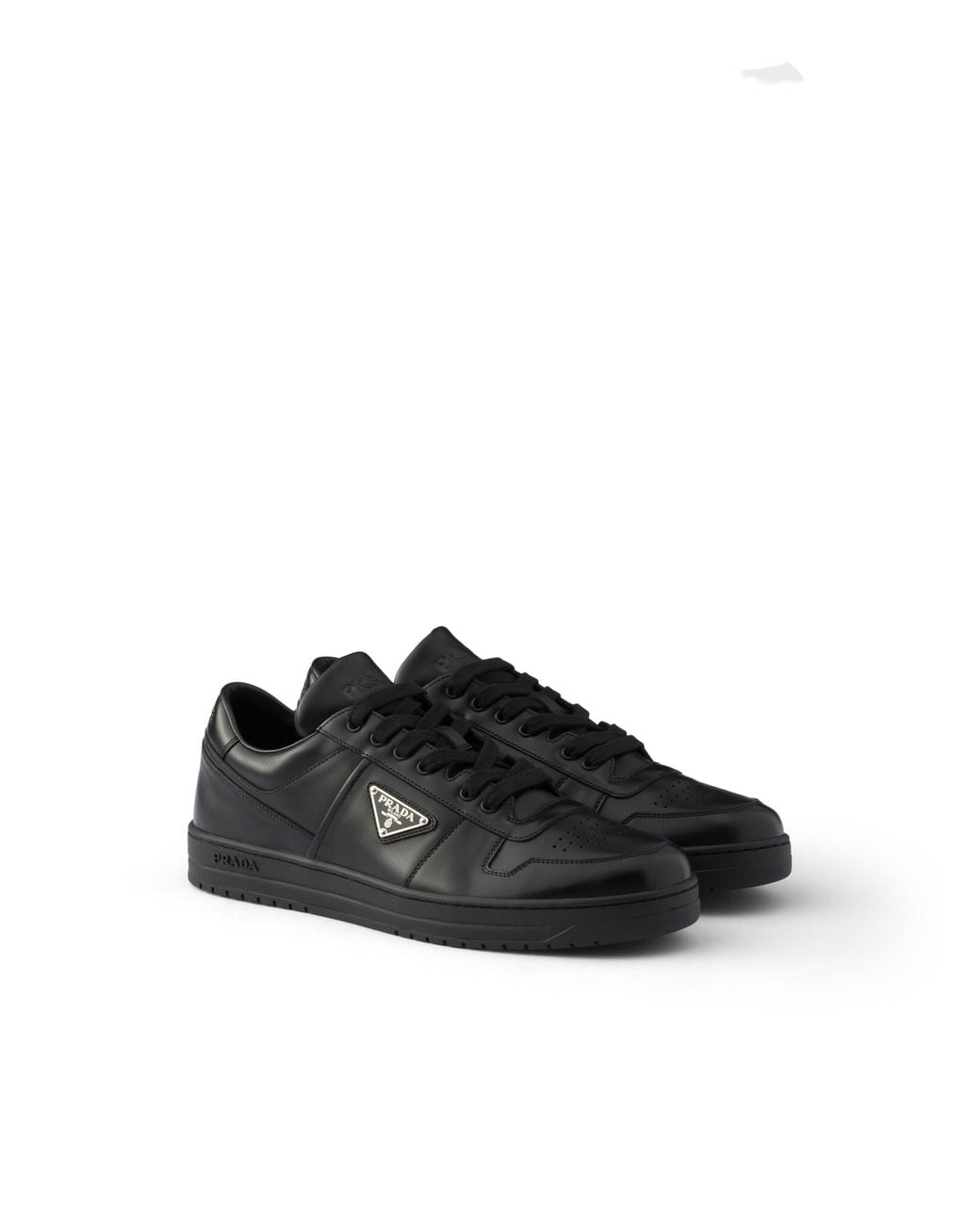 Prada Black Downtown Leather Sneakers for men