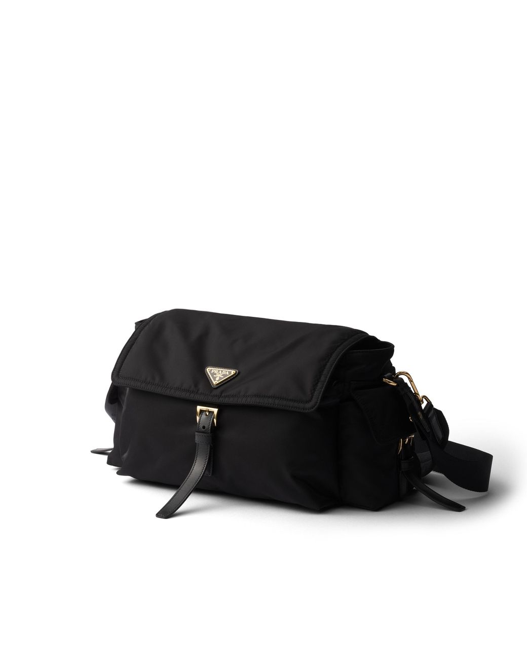 Prada Black Explore Large Re-Nylon Shoulder Bag With Flap