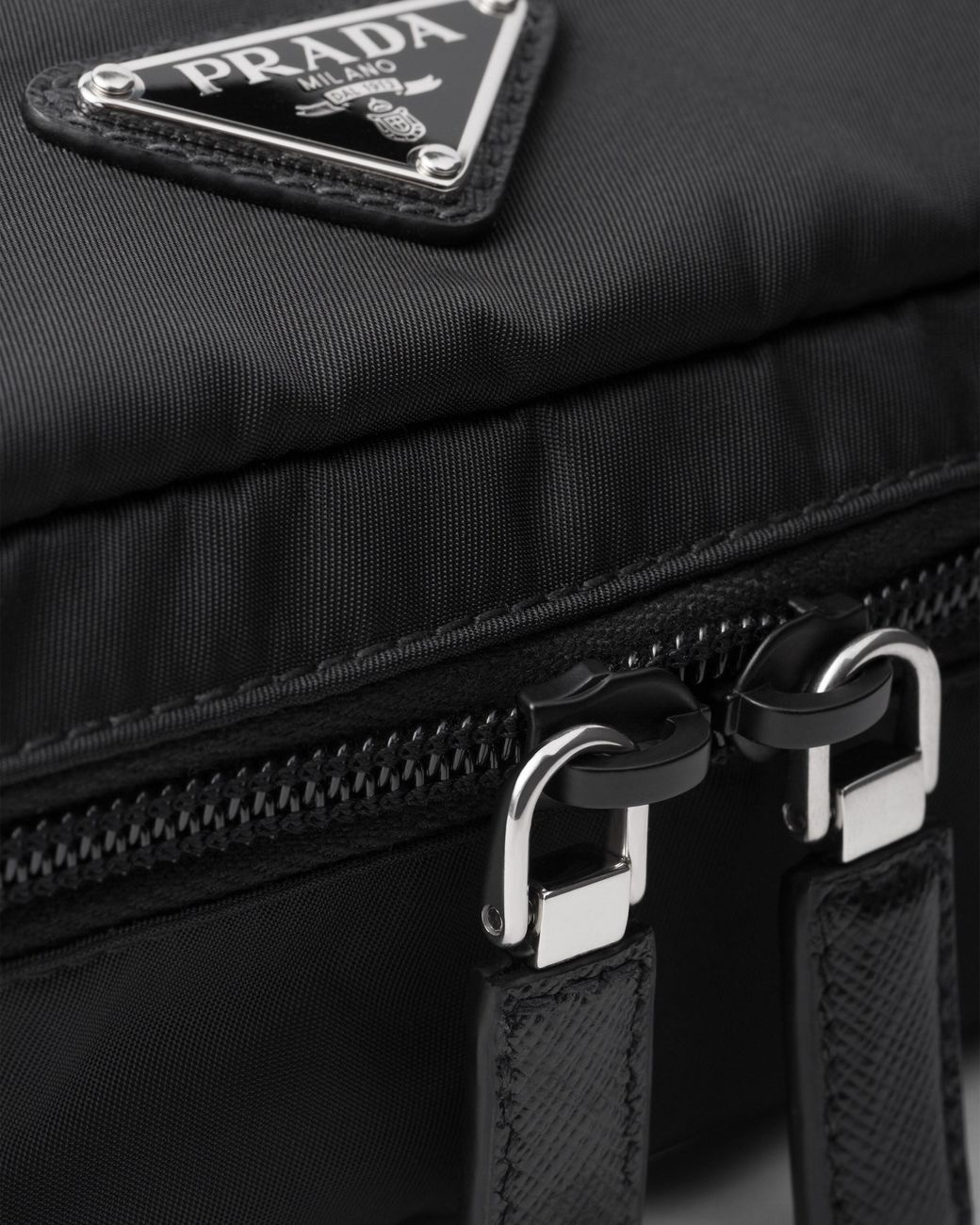 Prada Black Medium Re-Nylon Zipper Pouch for men