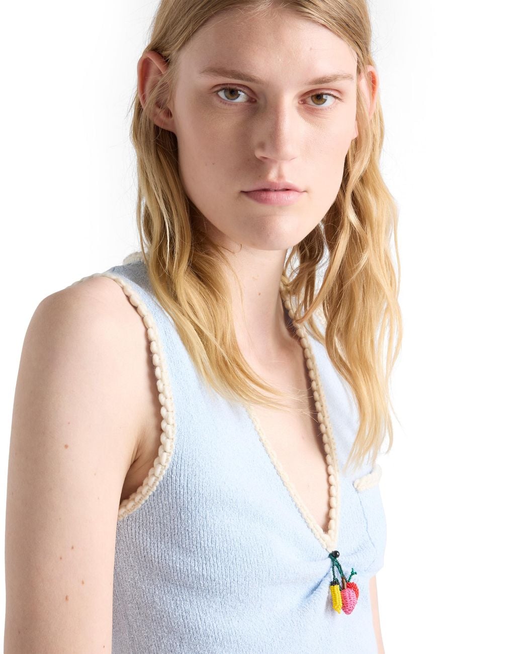Prada Blue Cotton Bouclé Dress