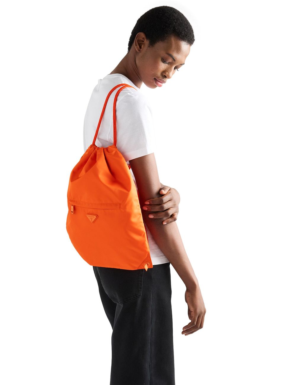 Prada Orange Re-Nylon Drawstring Backpack