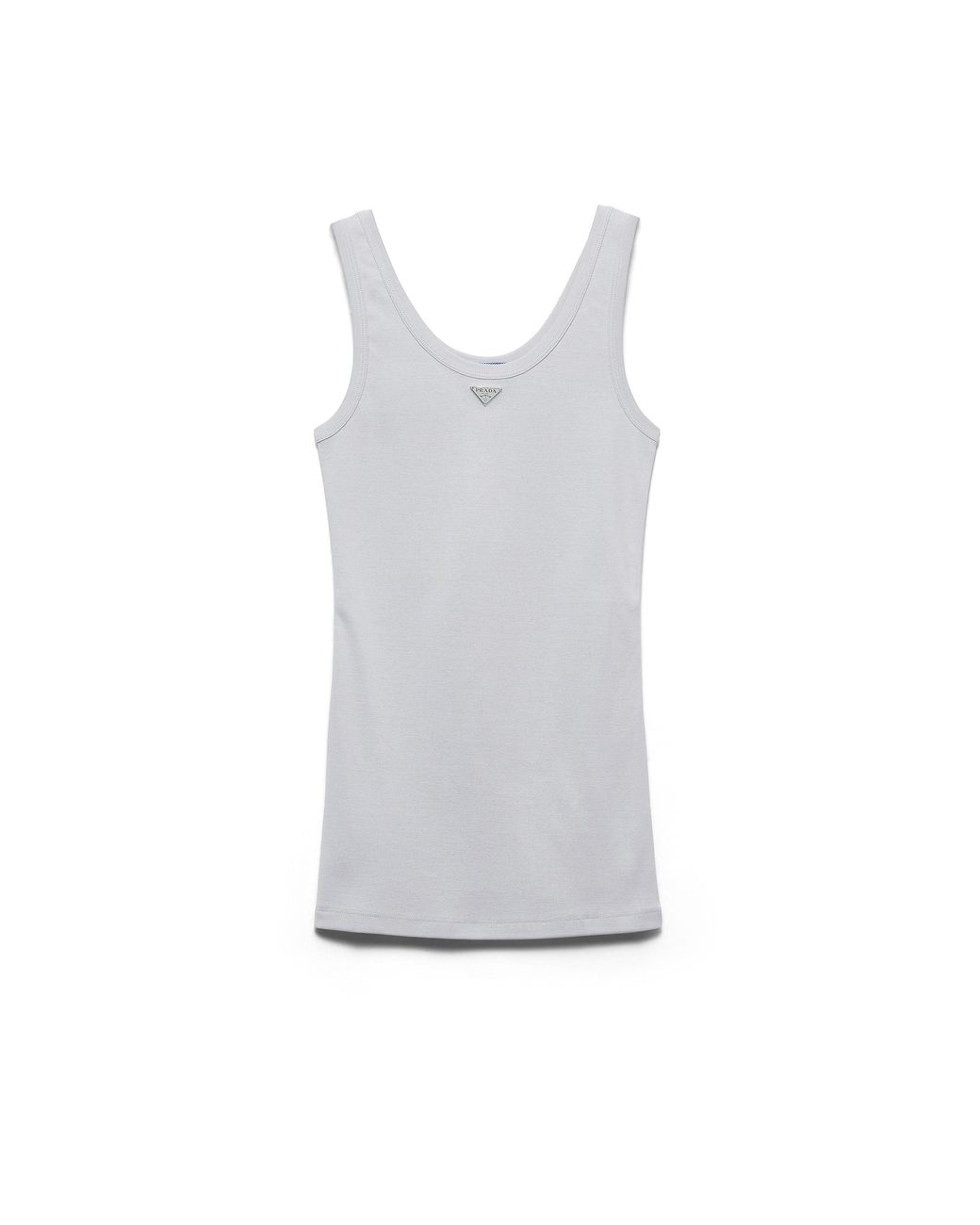 Prada White Ribbed Knit Tank Top