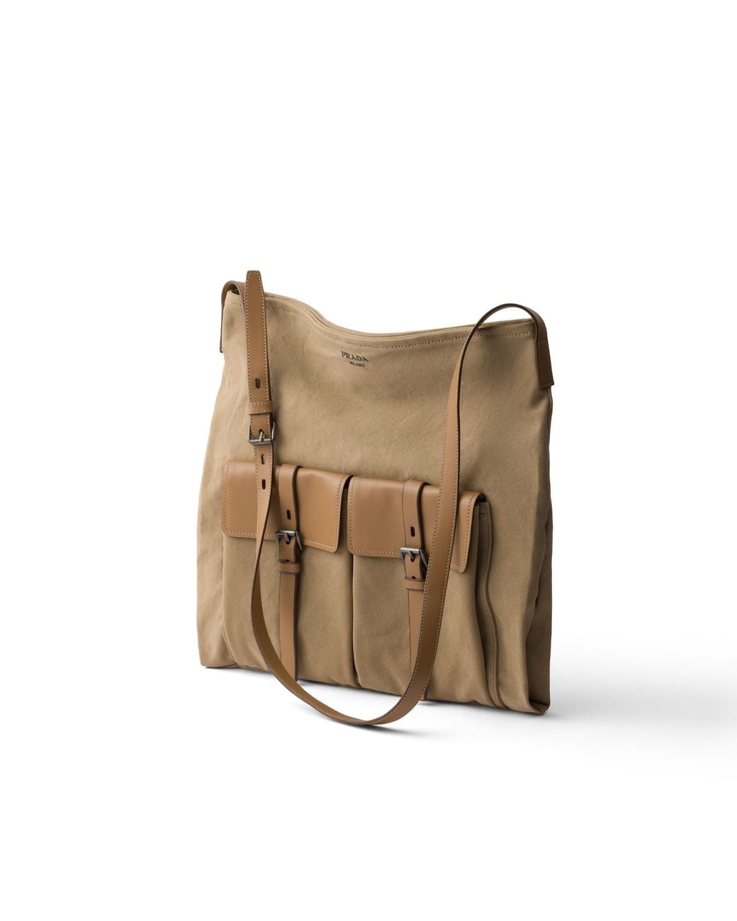 Prada Natural Route Canvas And Leather Shoulder Bag for men