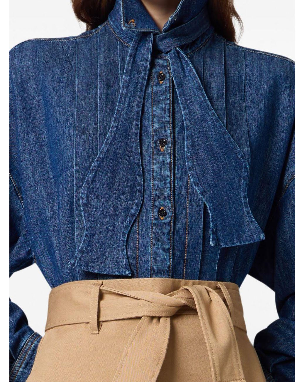 Camicia Con Fiocco di MSGM in Blue