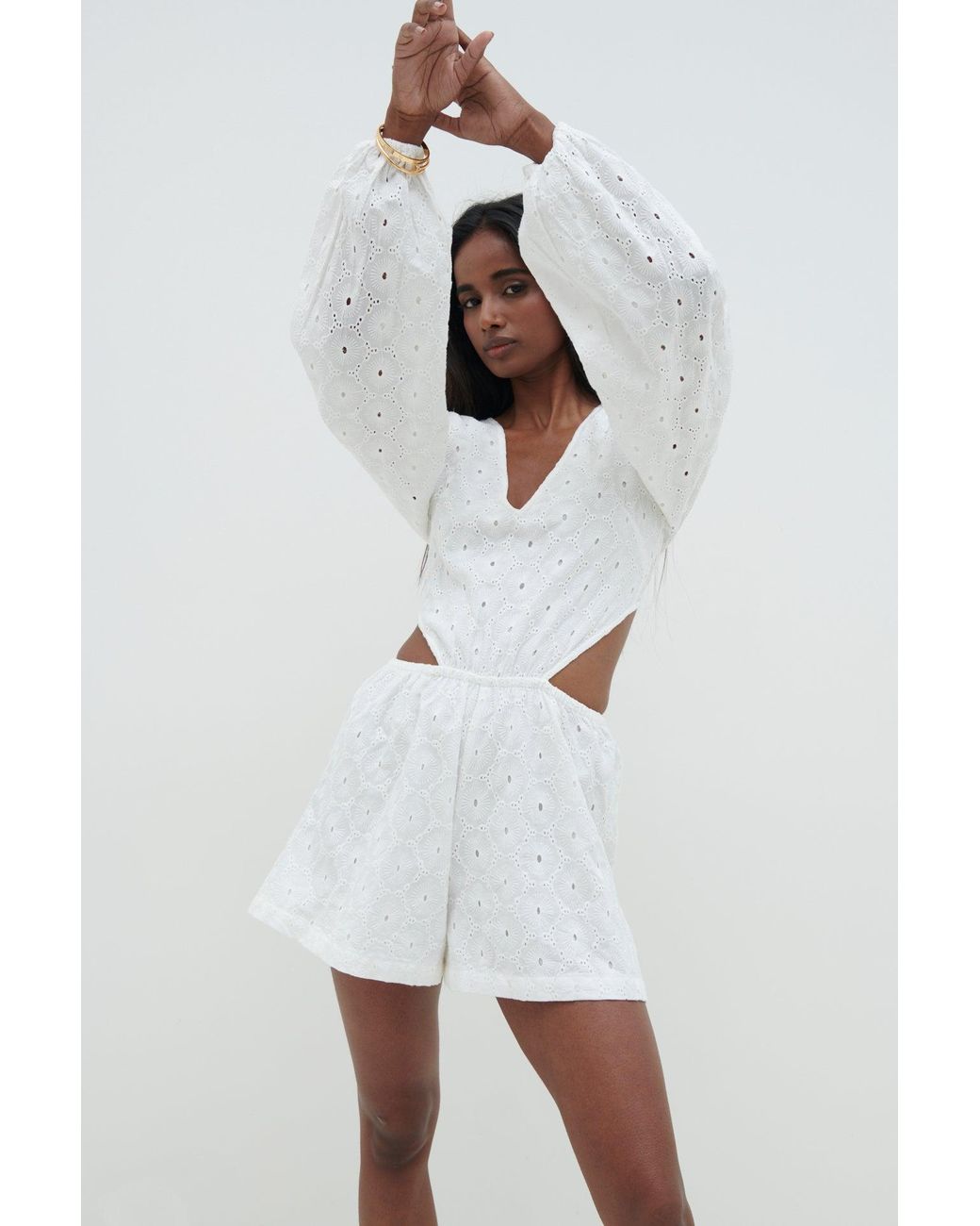 White broderie playsuit hotsell
