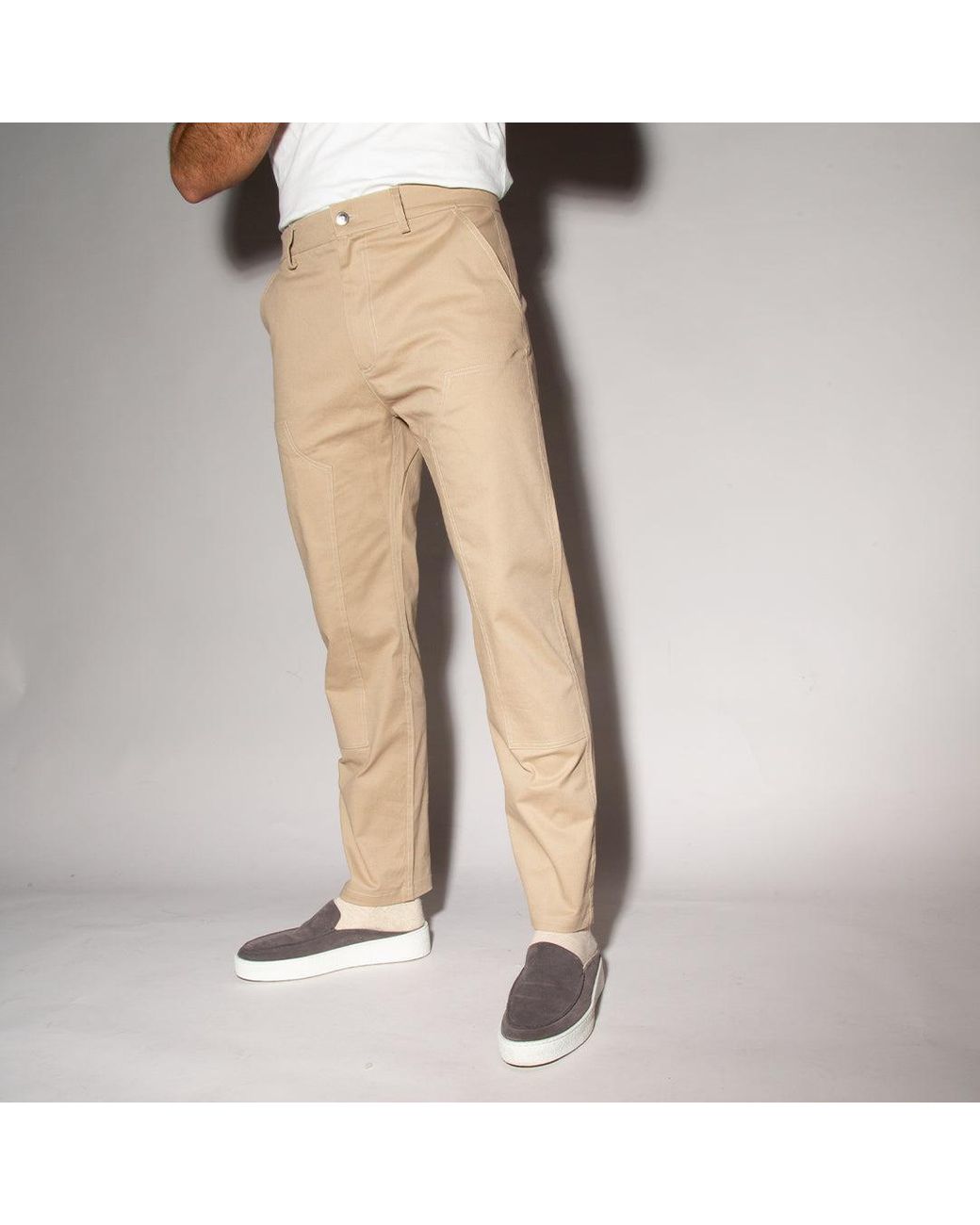 Prevu Studio Cotton Stone Dale Trousers 