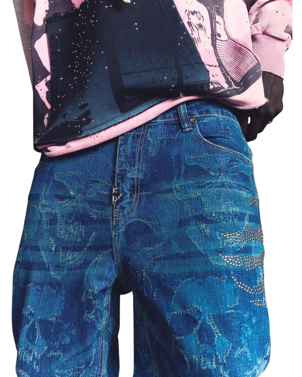 GUAPI Blue Hell Dragger Laser Denim Pant for men
