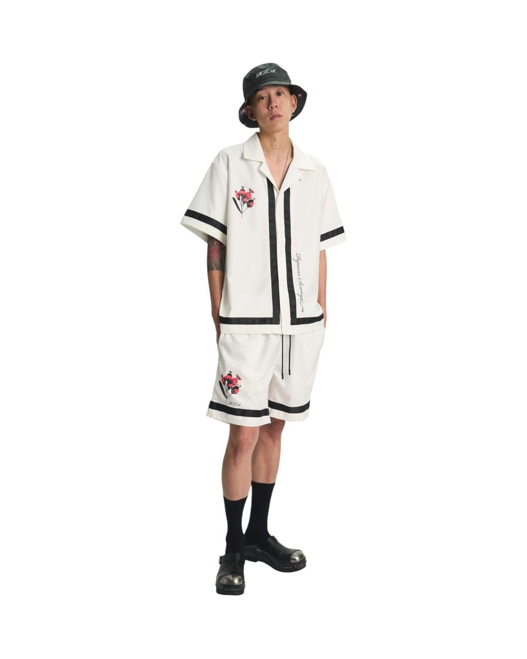RTA White Clyde Elasticated Short Poppy for men