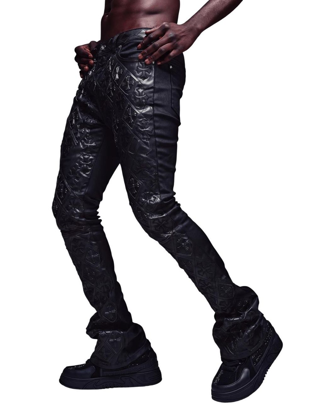 GUAPI Gray All Relic Waxed Denim for men