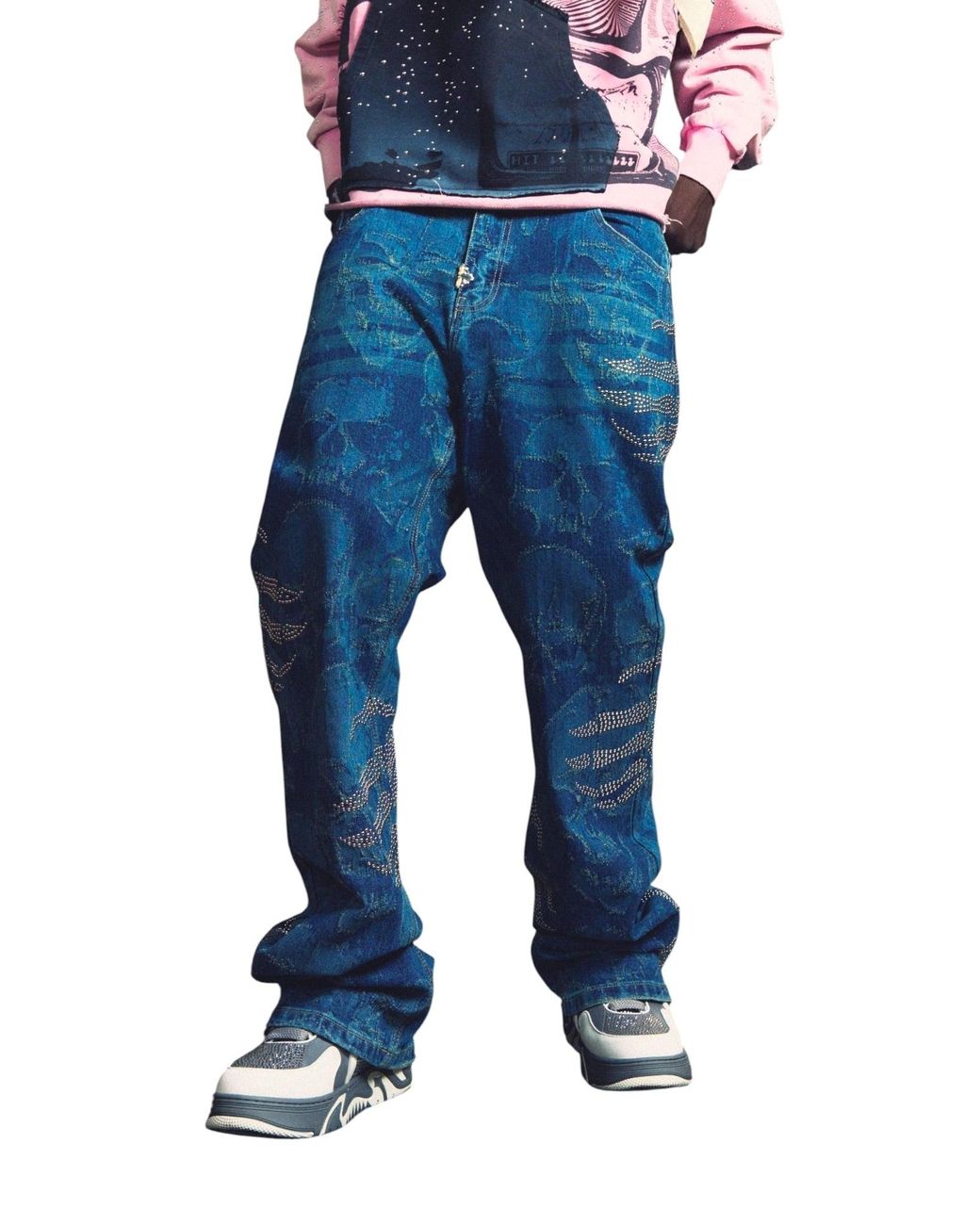 GUAPI Blue Hell Dragger Laser Denim Pant for men