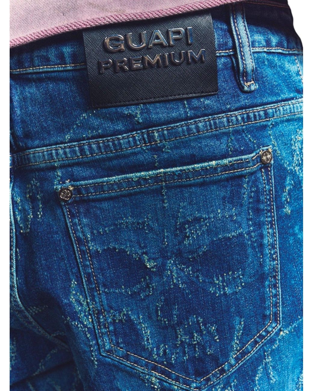 GUAPI Blue Hell Dragger Laser Denim Pant for men