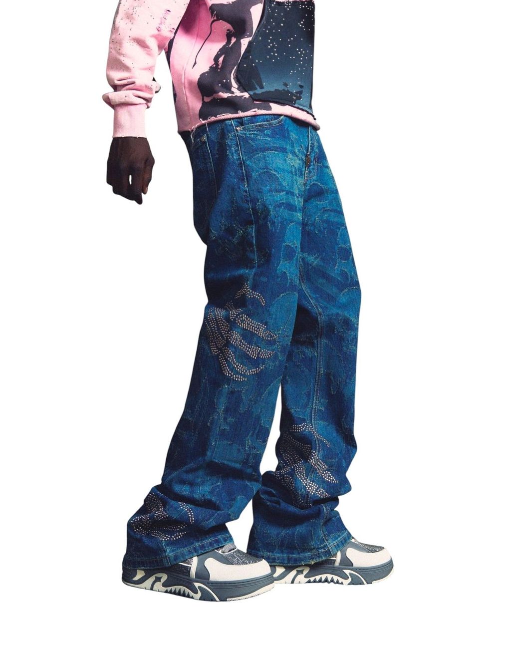 GUAPI Blue Hell Dragger Laser Denim Pant for men