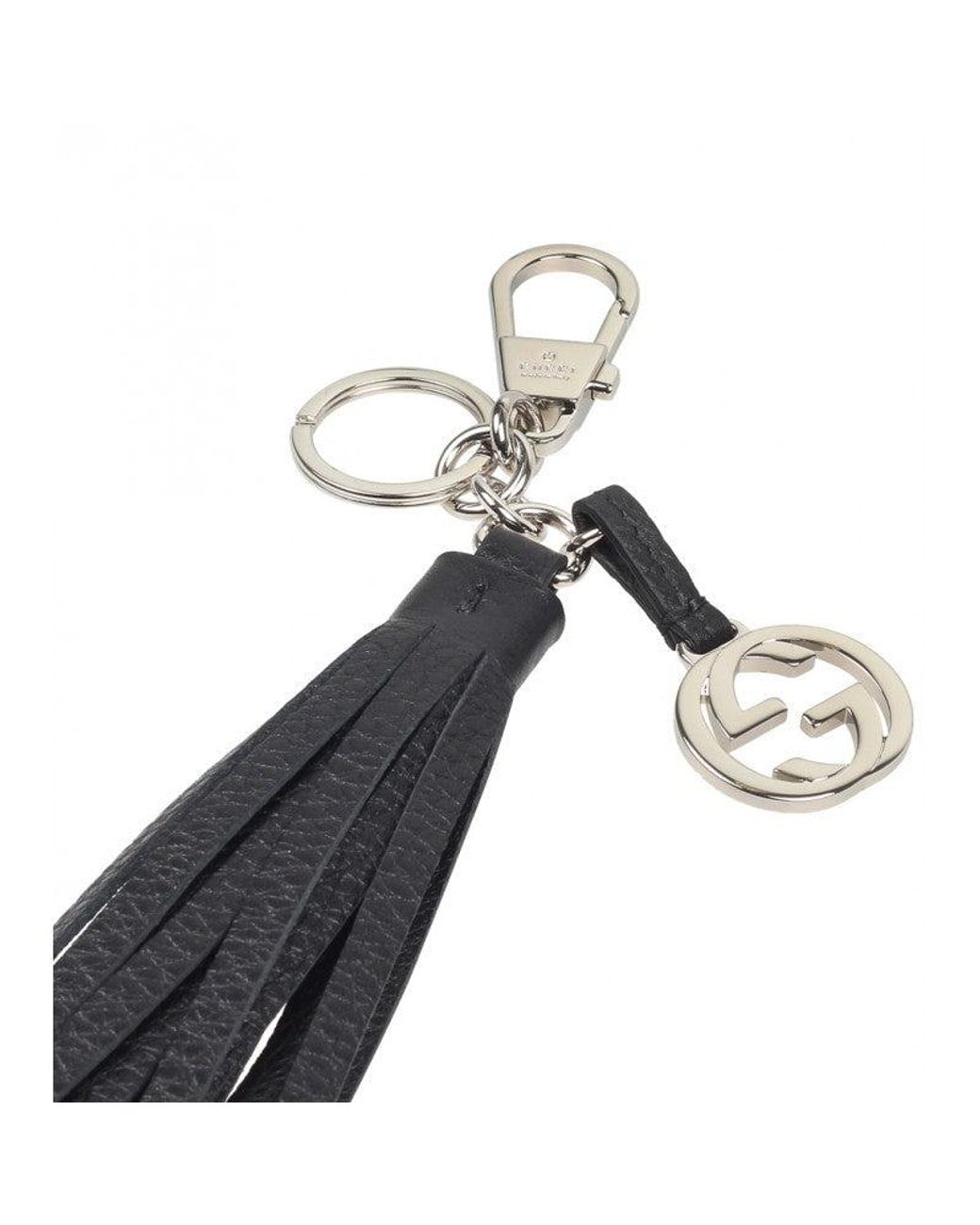 Gucci Black Leather Tassel Charm | Lyst