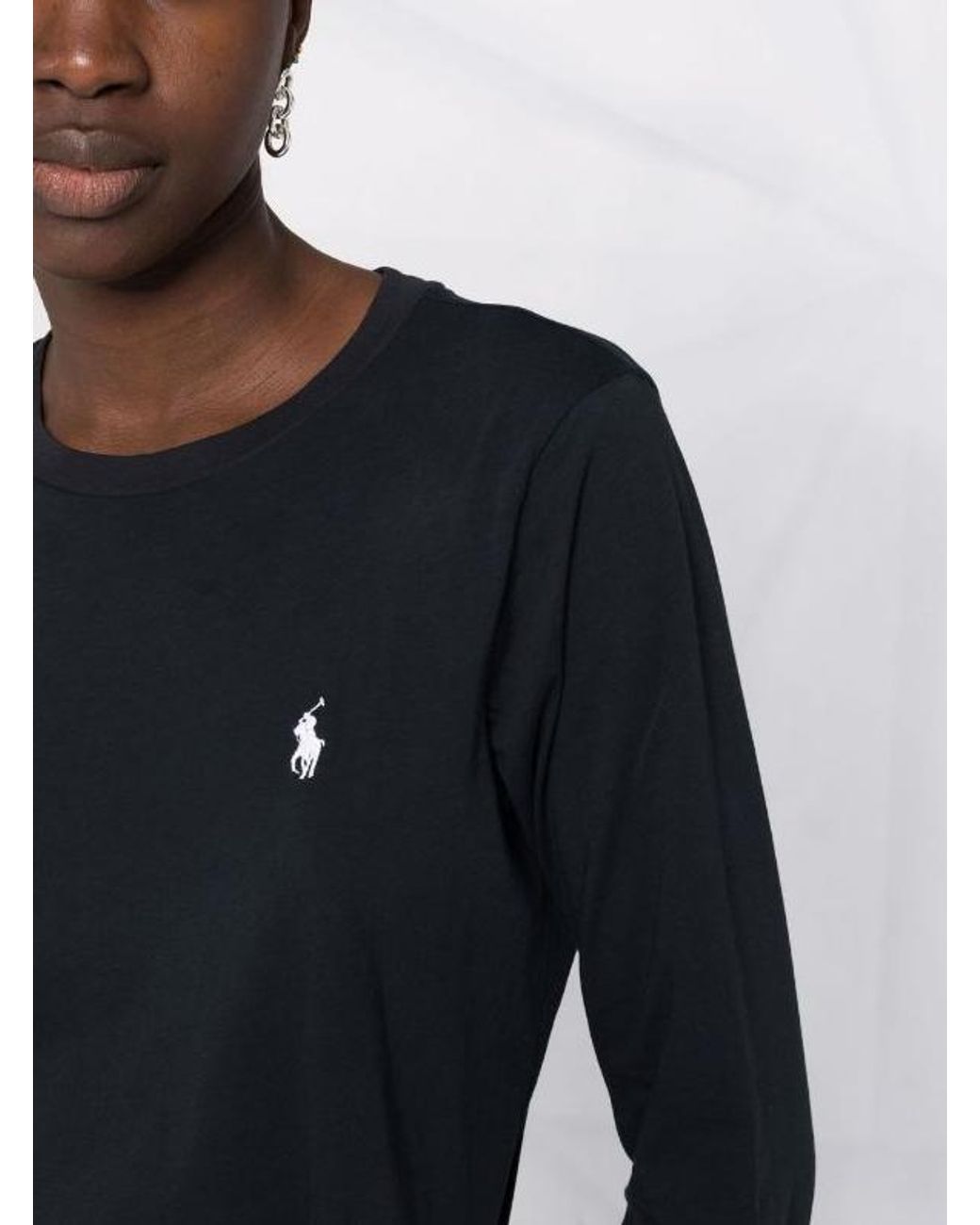 Polo Ralph Lauren Cotton Jersey Long-sleeve T-shirt in Black | Lyst