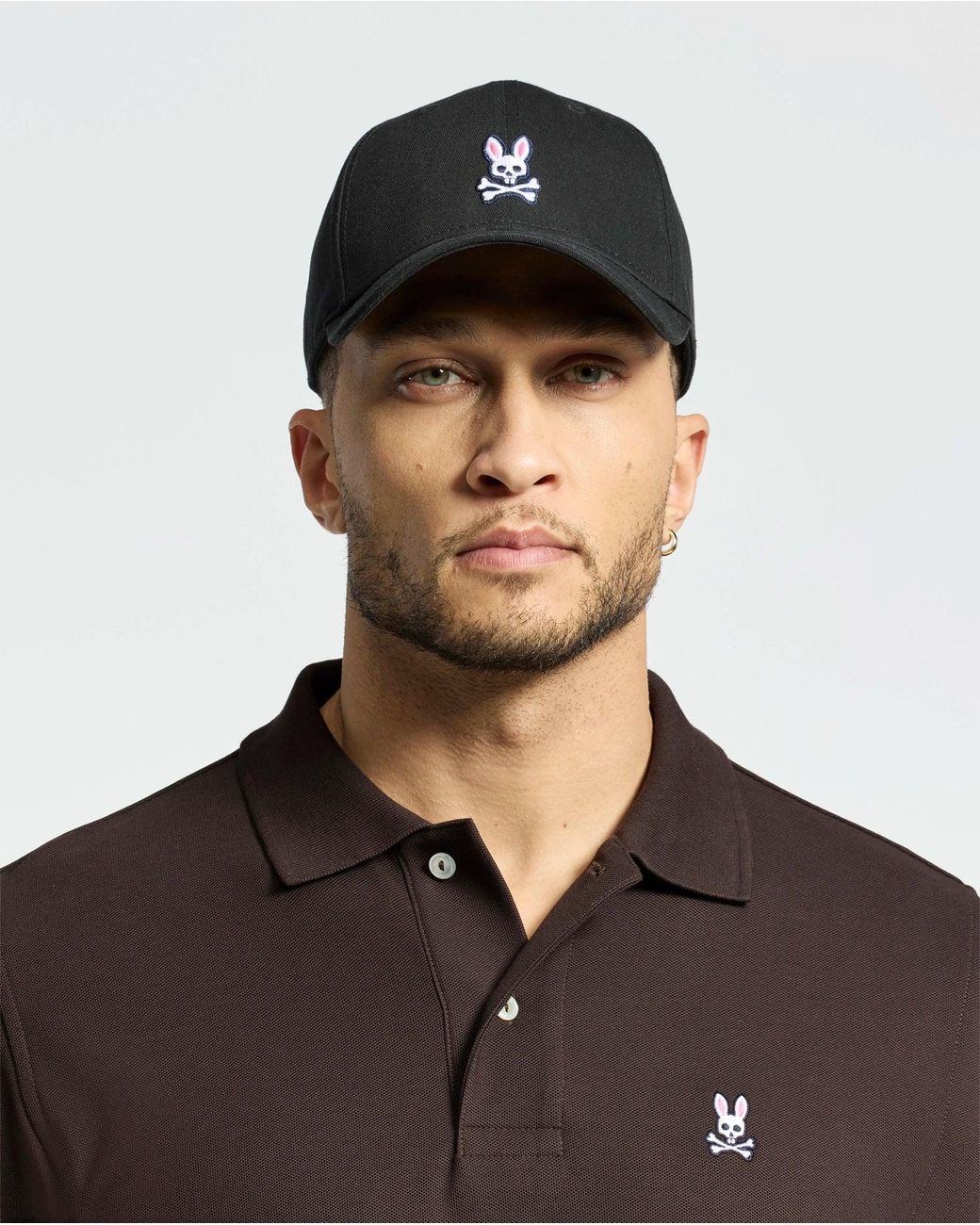 Psycho Bunny Black Classic Baseball Cap for men