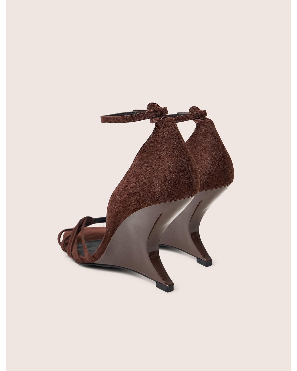Public Desire Natural Alice Chocolate Brown Suedette Wedge Heels