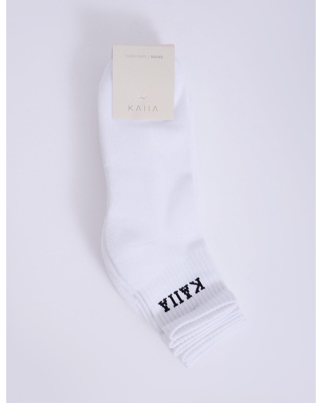 Public Desire Blue Pack Of Three Kaiia Logo Socks White & Black