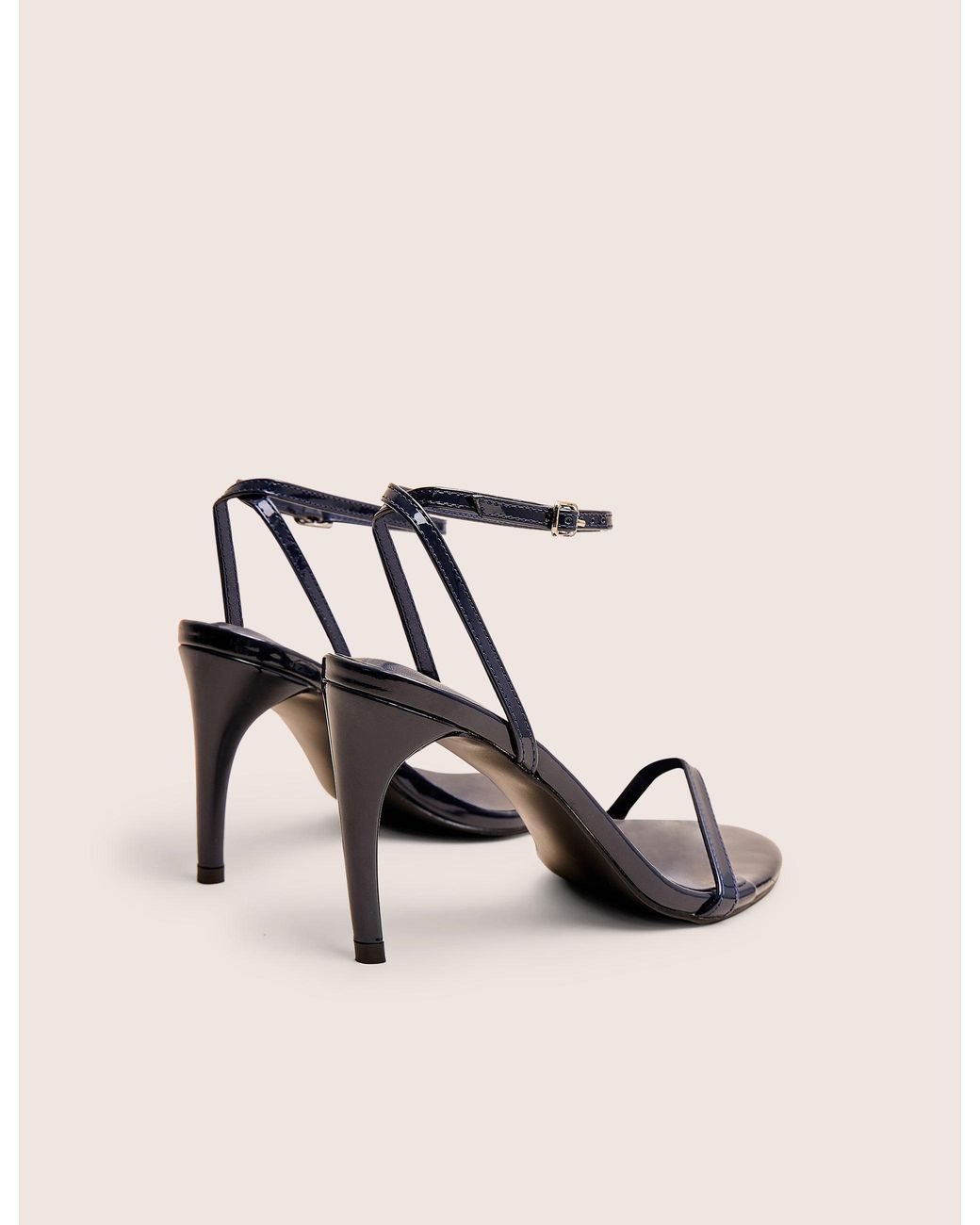 Public Desire Natural Selene Navy Patent Curved Heels Barely There