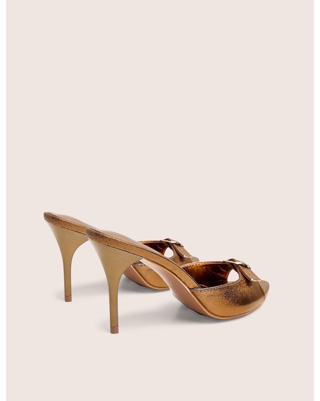 Public Desire Natural Ledi Bronze Metallic Mule High Heel