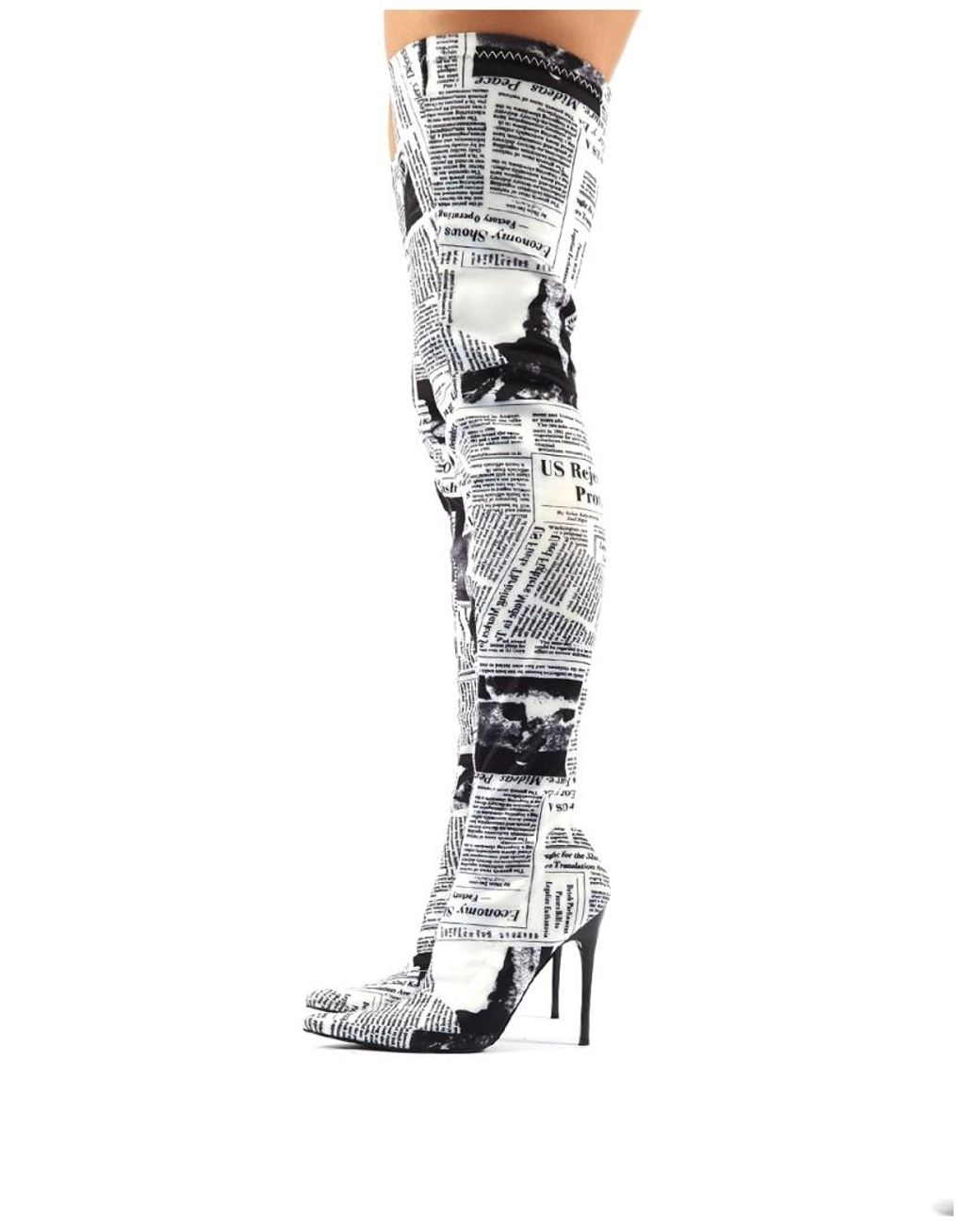 Newspaper shop print boots