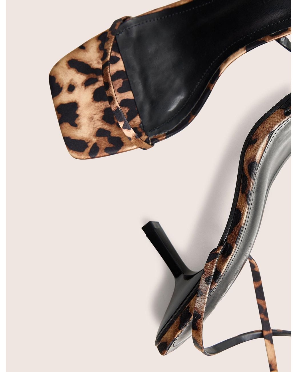 Public Desire Natural Natalya Leopard Print Barely There Mid Heels