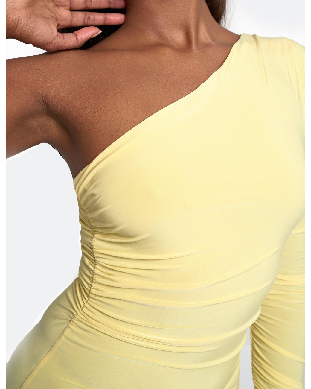 Public Desire Black Ruffle Sleeve Mini Dress Yellow