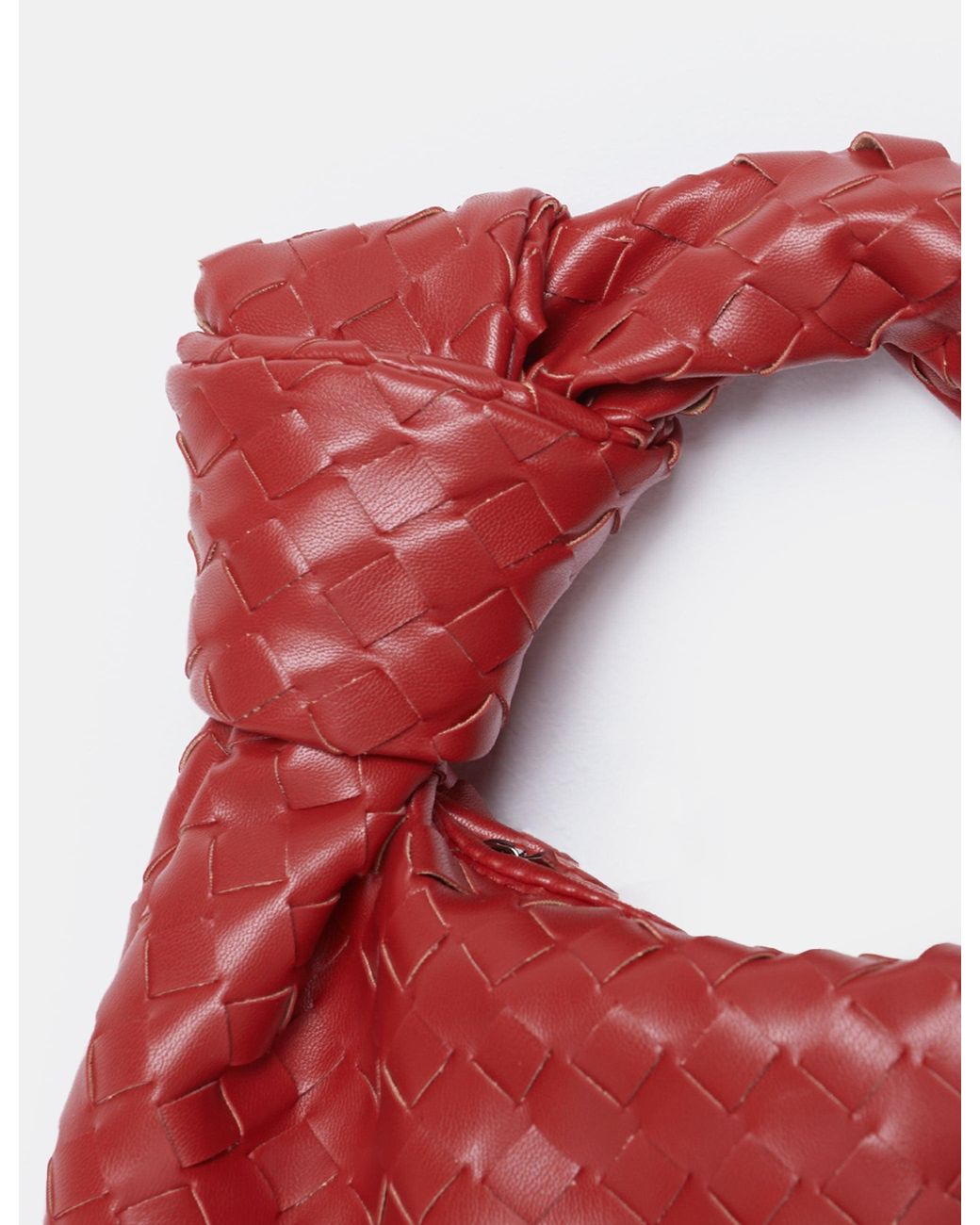 Public Desire The Blame Red Woven Pu Knot Detail Mini Pu Bag