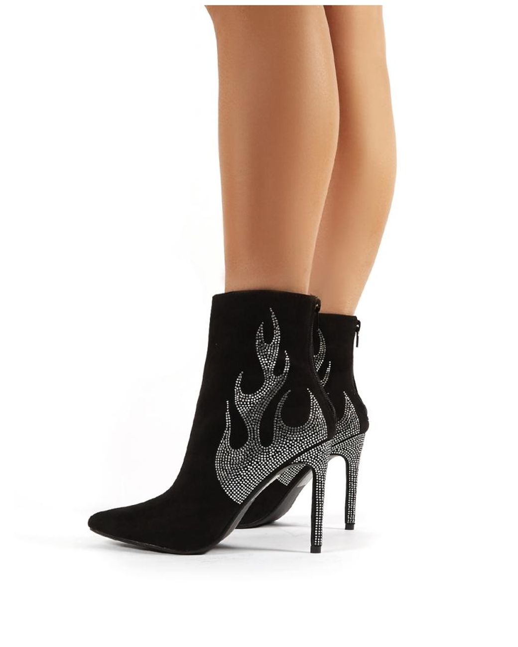 black diamante ankle boots