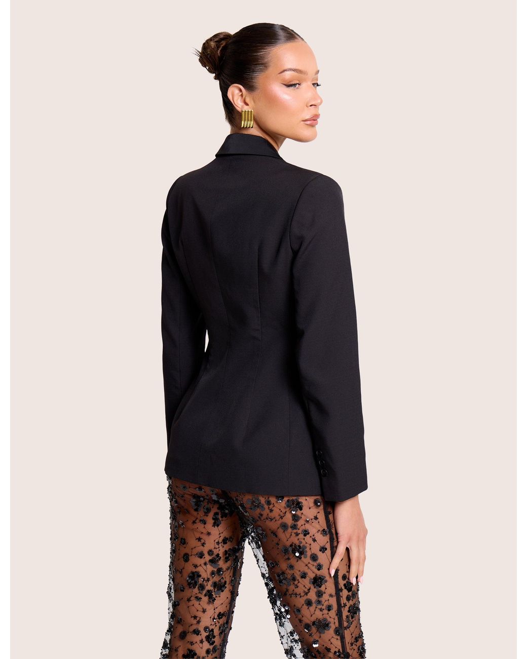 Public Desire Single Breasted Fitted Blazer Black