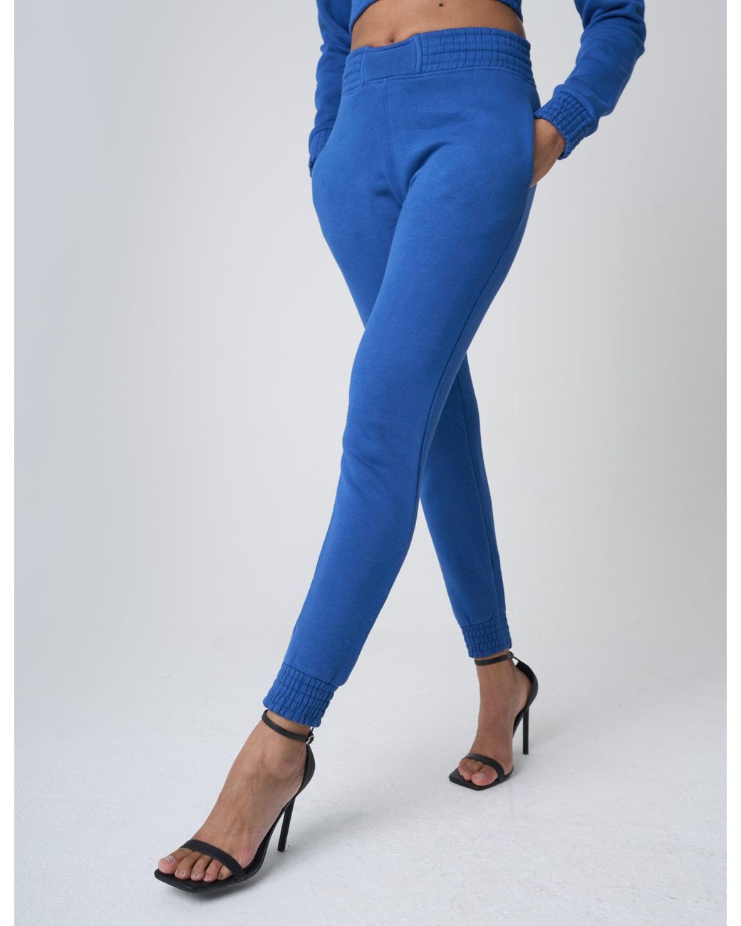 Public Desire Cinched High Waisted Joggers Cobalt Blue
